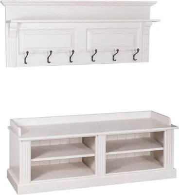 Produktbild von Casa Padrino Jugendstil Garderoben Schrank 2-teilig - Landhaus Stil Garderobe