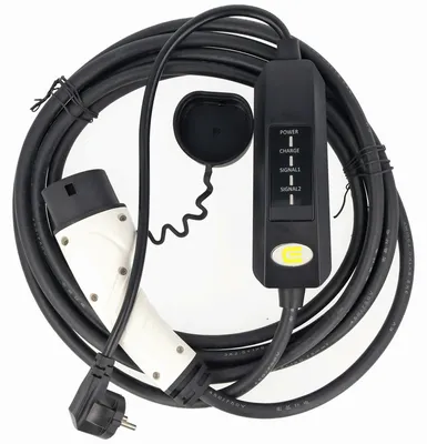 Produktbild von Ladekabel für Elektroautos mit SchuKo-Stecker auf Typ 2 Mode2 230V 13A 1-Phasen Ladetechnologie mit max. 3kW nur 1,79KG