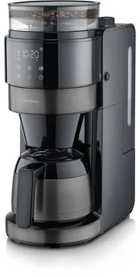 Productafbeelding van SEVERIN KA4831 koffiezetapparaat met ingebouwde molen, thermoskan voor 8 kopjes, zwart/roestvrij staal