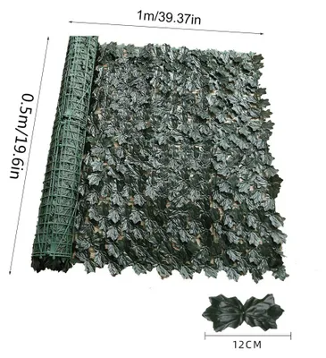 Image de Lierre Artificiel Clôture Haies Artificielles Clôture et Feuilles Artificielles Rouleau Décoration Extérieure Jardin