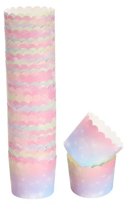 50 Papier-Backformen, 15 ml, Antihaft, Farbverlauf Rosa/Blau
