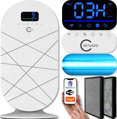 Produktbild von Carruzzo Smart Wifi Hepa Uv Luftreiniger für bis zu 50 m2, Automatisch
