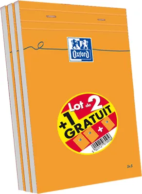 Immagine prodotto di Blocco note Oxford, DIN A5, a scacchi, 80 fogli, 2 + 1 GRATIS