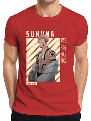 Produktbild von Sukuna Jujutsu Kaisen Ryomen Sukuna Anime Manga Otaku Geschenk Herren T-Shirt, Rot, L