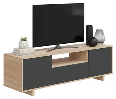 Obrázok produktu pre CALICOSY – TV stolík s 3 dvierkami + 1 úložným priestorom Zaira – šírka 150 cm