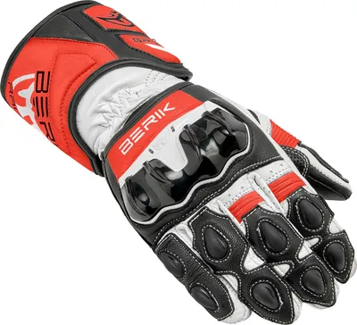 Immagine prodotto di Guanti da moto Berik Yokoto, nero/rosso neon/bianco, S