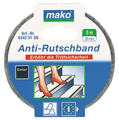 Image de bande antidérapante mako pour surfaces lisses 25 mm x 5 m en noir