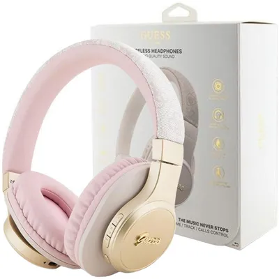 Produktbild von Guess GUBH604GEMP Kabellose Kopfhörer, Bluetooth 5.3, 300 mAh, Pink, Pink, 4G-Skript