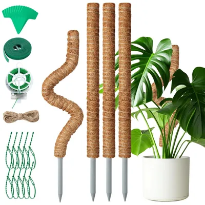 Produktbild von 4 Kokosmoospfähle für Kletterpflanzen, 65 cm