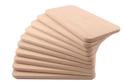 Produktbild von Set mit 10 Schneidebrettern aus Holz, 22,5 x 12,5 cm