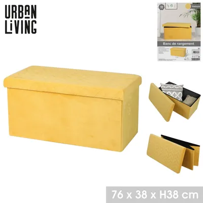 Produktbild von Urban Living faltbare SITZBANK "VELOURS" Aufbewahrungsbox 53398 Gelb