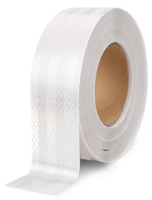 Obrázek produktu pro Inovra - AKOLAFE, 1 kus, reflexní páska, bílá, samolepicí, PVC, rozměry 5 cm x 25 m, pro automobily, kola, přívěsy a označování