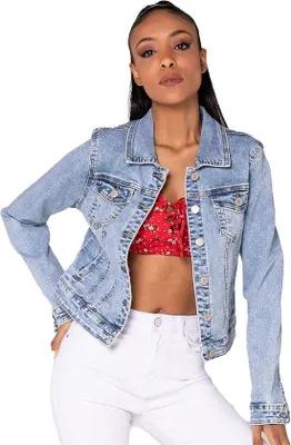 Produktbild von Famanu Jeansjacke Kurzes Denim-Jacke - Casual Mode - Mit Stretch - Erhältlich S-XXL - Blau