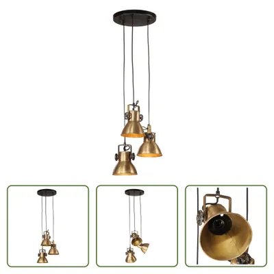 Zdjęcie produktu dla The Living Store Lampa wisząca 25 W antyczny mosiądz 30x30x100 cm E27