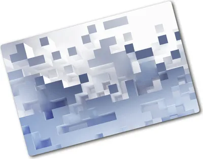 Produktbild von Tulup Glas Herdabdeckplatte - 80x52 cm - Glaskeramikkochfeld-Abdeckung Spritzschutz Glasabdeckplatte - Einteilig - Kunst: Modern & Klassisch - Würfel Abstrakt - Weiß