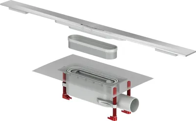 Produktbild von Aerocompact ShowerDrain S+ Länge 1000mm, Edelstahl elektropoliert, inkl. Ablaufkörper u. Geruchsverschluss, 1 Stk.