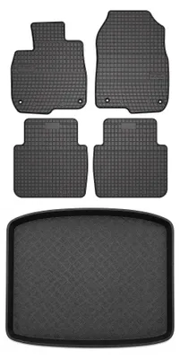 Productafbeelding van Rubberen automatten + kofferbakmat voor Honda CR-V V 2018-2023 – 5-delig, zwart, op maat – Wielganizator SolidPRO