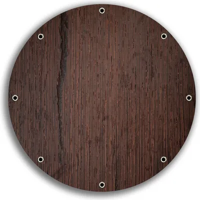 Produktbild von Wallario rundes Outdoor-Poster für Garten oder Balkon, Motiv Holz-Optik Textur dunkelbraunes Holz, 30 cm Durchmesser