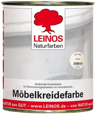 Produktbild von LEINOS Möbelkreidefarbe Creme 0,75 l für Möbel innen, lösemittelfrei, matt