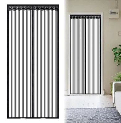 Productafbeelding van Vliegenhor voor balkondeur, magnetisch gordijn, 90x200 cm, ademend, met klittenband, scheurbestendig