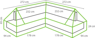 Produktbild von Lounge-Set Schutzhülle Plateau 272 cm / 232 x 272 cm / 232 x 93 x 65 cm