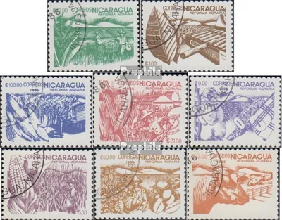 Produktbild von Briefmarken Nicaragua 1986 Mi 2668-2675 (kompl.Ausg.) gestempelt Freimarken: Landwirtschaftsreform