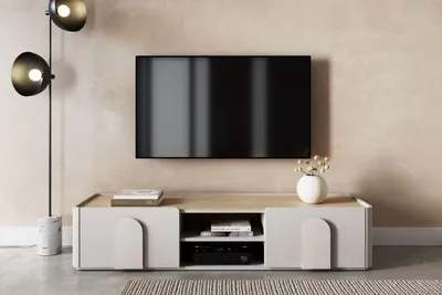 Zdjęcie produktu dla Szafka RTV kaszmirowa z szufladą Amilio 170 cm komoda pod telewizor dąb