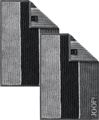 Produktbild von 2 Stück Joop! Frottier  Gästetuch 1658-97 Lines Schwarz 30x50