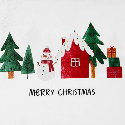 Produktbild von 20x Weihnachtsservietten 3-lagig 33 x 33 cm Weihnachtsdorf