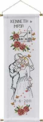 Immagine prodotto di Set da ricamo a punto croce Permin "Matrimonio", 14x41cm, 36-0322