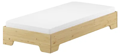 Produktbild von Kastenbett 90x190 stabiles Gästebett mit wählbarem Zubehör V-60.56-09-190Federleisten und Matratze