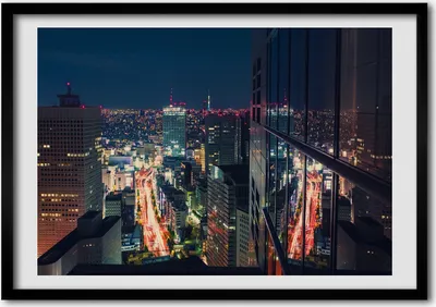 Produktbild von Bild - Bilderrahmen - 100 cm x 70 cm - MDF - Rahmen - Foto - Wandkunst Tokyo, Japan