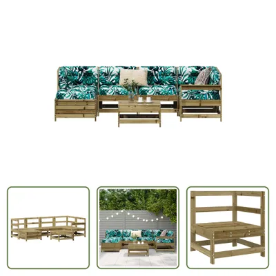 Produktbild von The Living Store 7-tlg. Garten-Sofagarnitur Kiefernholz Imprägniert