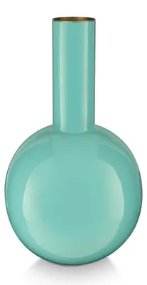 Metallvase, klein, knallblau, 26 cm, modernes Design