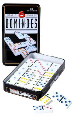Productafbeelding van Dominospel, dubbel zes, in blikverpakking