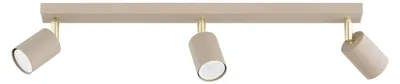 Produktbild von KAR-LIGHTING Spotbalken 3-flammig Beige/Ecru aus Metall – flexible Deckenleuchte für gemütliche Räume, LED-kompatibel, GU10-Fassung