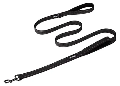 Immagine prodotto di Guinzaglio doppio per cani con strisce riflettenti, lunghezza 182 cm, colore nero
