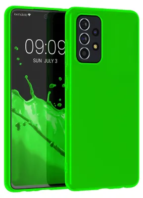 Produktbild von kwmobile Handyhülle für Samsung Galaxy A52 / A52 5G / A52s 5G Hülle - TPU Case - Kabelloses Laden - Schutzhülle Cover in Neon Grün