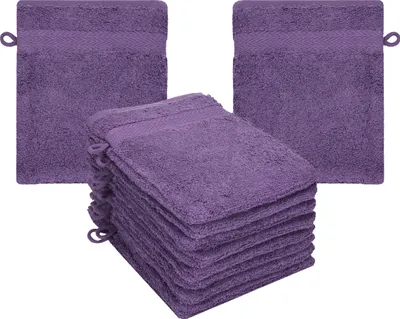 Produktbild von Betz 10 Stück Waschhandschuhe 16x21 cm PREMIUM 100% Baumwolle Farbe: lila