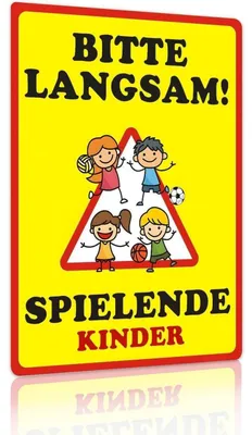 Productafbeelding van Waarschuwingsbord: Kinderspeelplaats. Let op! Langzaam rijden, spelende kinderen