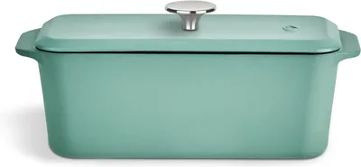 Produktbild von SPRINGLANE Kastenform Gusseisen mit Deckel 33,5 x 13 cm, emaillierte Backform, Brotbackform - Mint