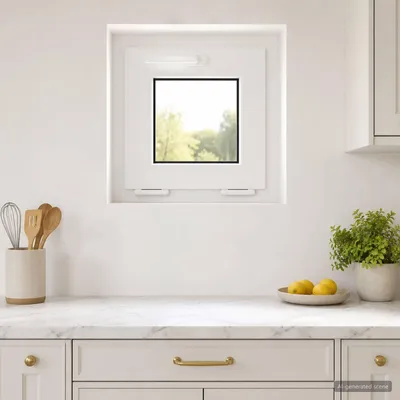 Immagine prodotto di Finestra a vasistas, lato interno, colore bianco, RISOR, 40 x 40 cm