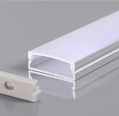 Produktbild von Aluminiumprofil 2m breit mit opaker Abdeckung Weiß
