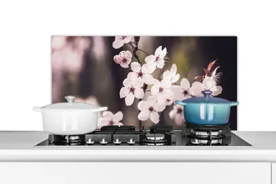 Obrázok produktu pre KitchenYeah® Kuchynský splashback - Kuchynský splashback - Ochrana steny sporáka a drezu - Kvety - Biela - Príroda - Rastlina - Kvet 80x40 - Alu-Dibond (alternatíva skleneného splashbacku) - Tepelne odolný