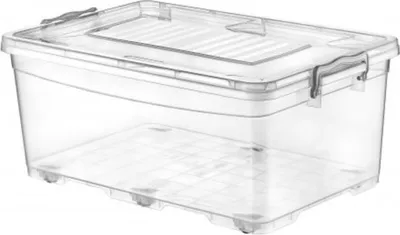 Produktbild von Aufbewahrungsbehälter Aufbewahrungsbox Transparentbox Kunststoffbox Klappbox Rollbox mit Rädern 40L