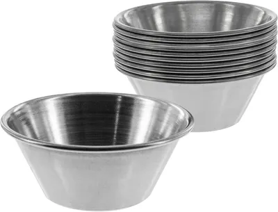 Productafbeelding van Roestvrijstalen dipbakjes, 12 stuks, diameter 6 cm, voor dips en sauzen