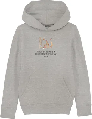 Produktbild von Mr. & Mrs. Panda Kinderpullover Waldtiere Picknick 9-11 Jahre (134/146) - Heather Grey - Geschenk, Kinderbekleidung, Pulli, Sweater, Lustige Sprüche, Eichhörnchen, Hase