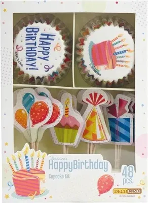 Produktbild von Muffinset Happy Birthday, 48 teilig