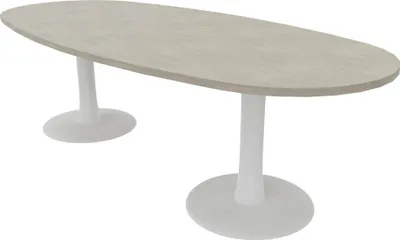 Produktbild von Quadrifoglio Konferenztisch Idea+ beton oval, Säulenfuß weiß, 240,0 x 110,0 x 74,0 cm