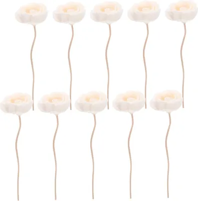 Produktbild von 10 Stück Rattanstäbchen für Aromadiffuser Ersatz (weiß) - Duftöl absorbierend - Raumduft - Aroma Stäbchen